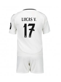 Real Madrid Lucas Vazquez #17 Heimtrikotsatz für Kinder 2024-25 Kurzarm (+ Kurze Hosen)